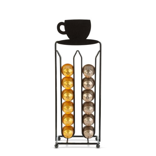 Fém kávékapszula tartó 28 db Nespresso kapszulához - matt fekete - BEWELLO