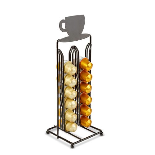 Fém kávékapszula tartó 28 db Nespresso kapszulához - matt fekete - BEWELLO