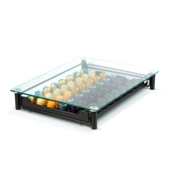   Fém+üveg kávékapszula tartó 60 db Nespresso kapszulához - matt fekete - BEWELLO