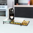 Fém+üveg kávékapszula tartó 60 db Nespresso kapszulához - matt fekete - BEWELLO