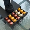 Fém kávékapszula tartó 50 db Nespresso kapszulához - matt fekete - BEWELLO