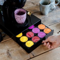   Fém kávékapszula tartó 20 db Dolce Gusto kapszulához - matt fekete - BEWELLO