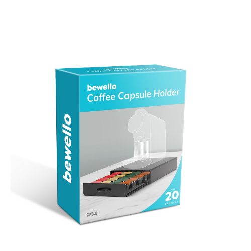 Fém kávékapszula tartó 20 db Dolce Gusto kapszulához - matt fekete - BEWELLO