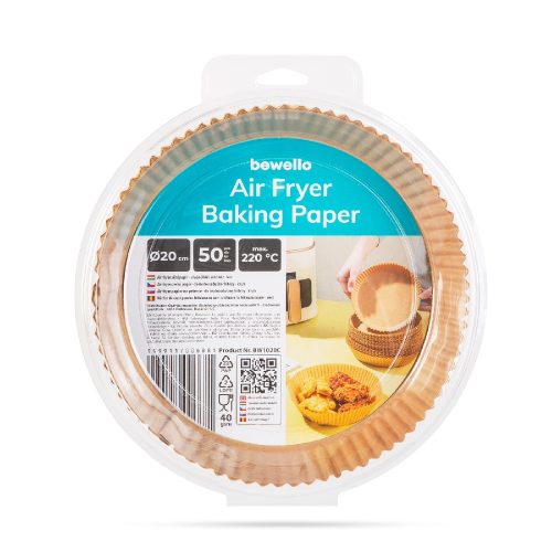 Sütőpapír forrólevegős sütőhöz Bewello Air Fryer - 50 db - 20 cm