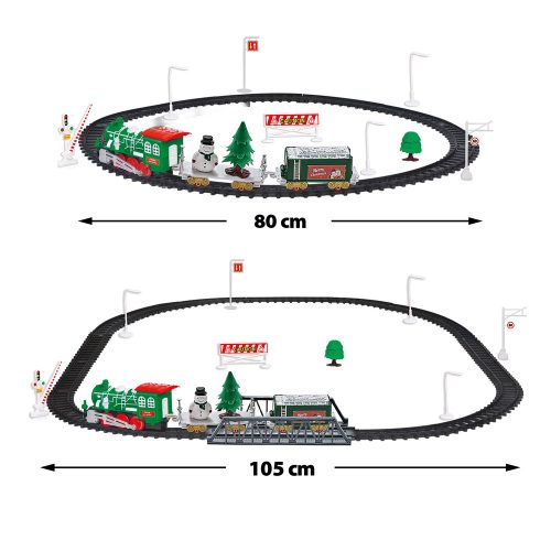 Karácsonyi kisvasút - zenél, világít - elemes - 27 db-os szett - BEWELLO