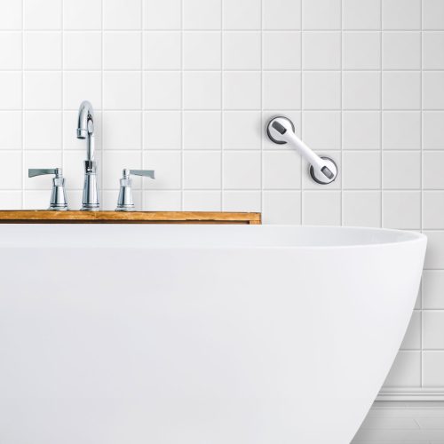 Fürdőszobai tapadókorongos kapaszkodó - műanyag - fehér - 30 cm - BEWELLO