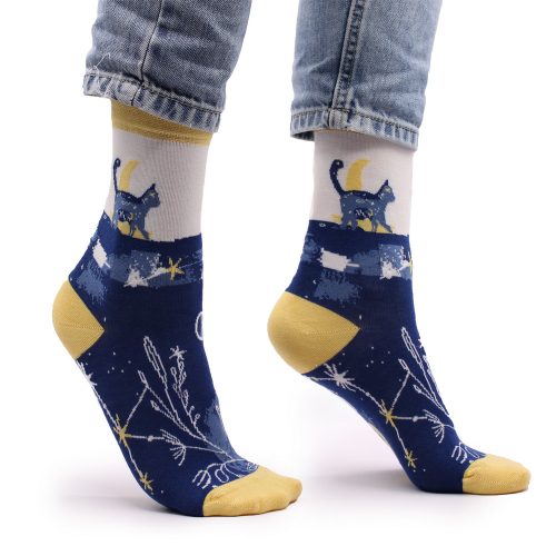 Bambusz zokni - 41-46 méret - Midnight Cat - HOP HARE