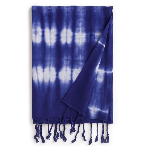 Indonéz kézműves boho JAVA ART stóla 60x200 cm - indigó - Nomad Sari