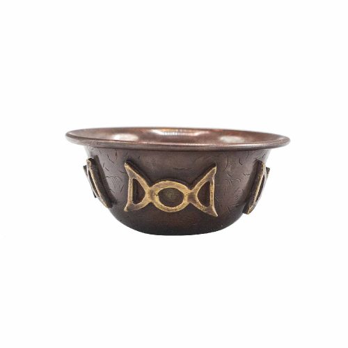 Antik réz tál - Hármas hold - 8x4 cm