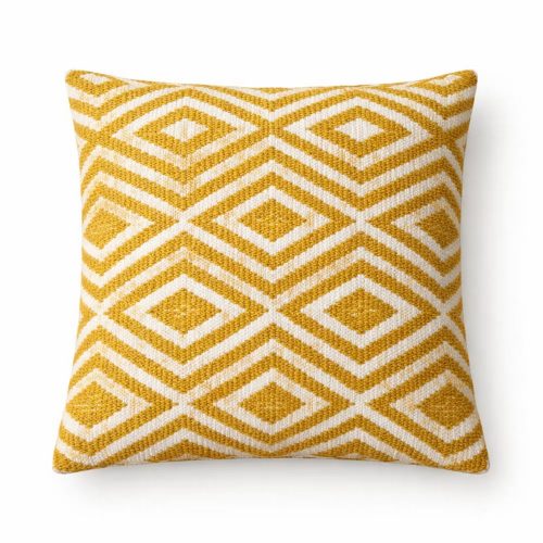 Klasszikus pamut párnahuzat 45x45 cm - Mustard Diamonds - Nomad Sari
