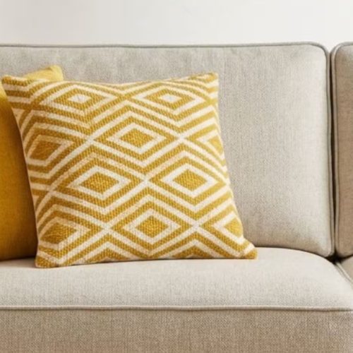 Klasszikus pamut párnahuzat 45x45 cm - Mustard Diamonds - Nomad Sari