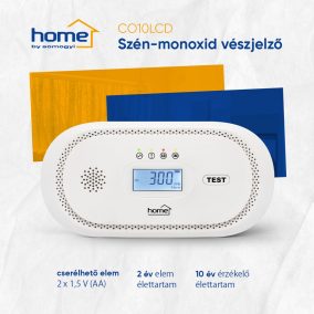   Szén-monoxid vészjelző - LCD kijelző, elemes - CO10LCD - HOME