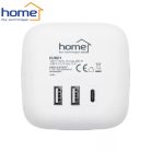Kocka elosztó - 3 földelt + 3 USB aljzat - CUBE1 -  HOME