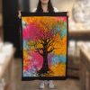 Pamut falidísz - Az Erő fája - 78x112 cm