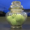 Üveg Tárolóedény - Gömbölyített Bordás 8x5 cm