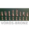 Sakk-készlet ZOOCEN - 30x30 cm-es fa tábla, szürke- és vörös-bronz figurákkal