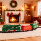 Karácsonyi kisvasút - zenél, világít - elemes - 19 db-os szett