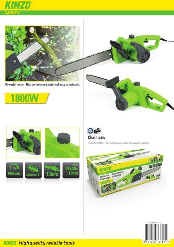Elektromos láncfűrész - 1800 W - KINZO