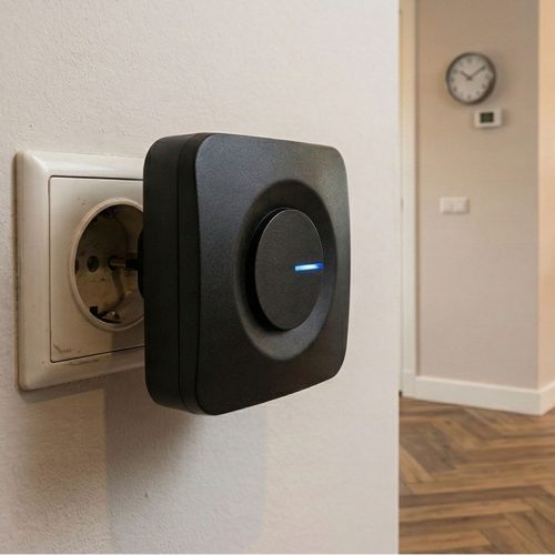 Digitális elem- és vezeték nélküli csengő fényjelzéssel - 100 m 36 dallam - fekete - HOME