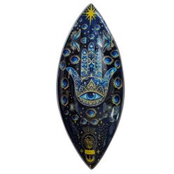   Füstölőtartó, zománcozott, polírozott alumínium - Hamsa