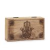 Kézműves indiai mangófa doboz - 17x10x4 cm - HAMSA