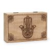 Kézműves indiai mangófa doboz - 21x14x6 cm - HAMSA