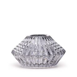 Üveg gyertya- és mécsestartó 7x4 cm - füstszürke
