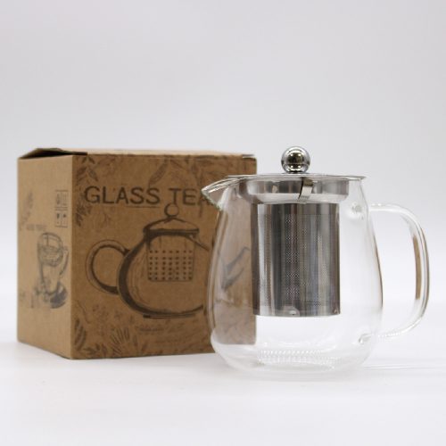 Üveg teáskanna fém szűrővel - 550 ml - Ancient Wisdom