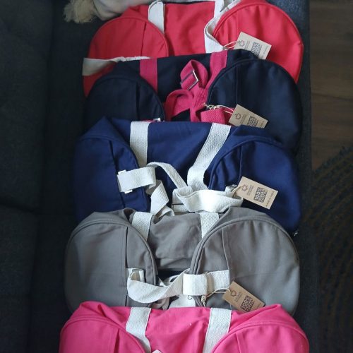 Pamutvászon sporttáska - tengerészkék - 45x30x23 cm