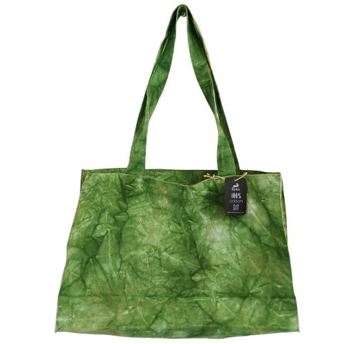 Indiai kézműves pamutvászon táska - 32x24 cm - Forest Green - HOP HARE 
