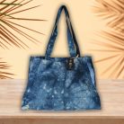 Indiai kézműves pamutvászon táska - 32x24 cm - Deep Sea Blue - HOP HARE 