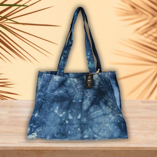 Indiai kézműves pamutvászon táska - 32x24 cm - Deep Sea Blue - HOP HARE 