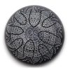 Nyelves dob 16 cm - fekete vésett Om - Mandala