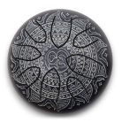 Nyelves dob 16 cm - fekete vésett Om - Mandala