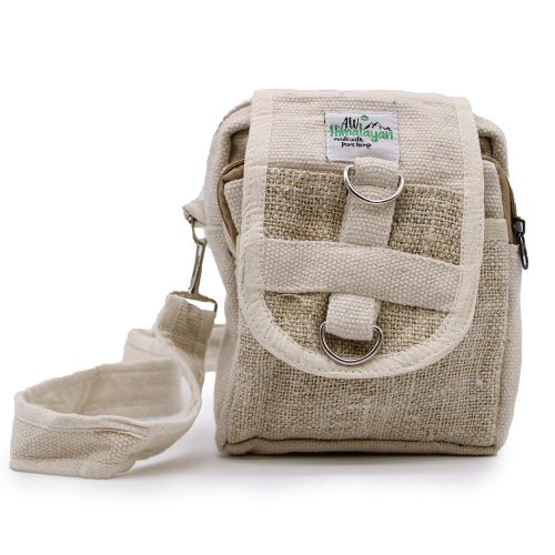 Kender-pamut crossbody táska - 15x18x5 cm