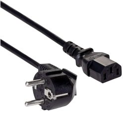   Hálózati csatlakozókábel 2 m védőérintkezős max. 1380 W fekete - HOME