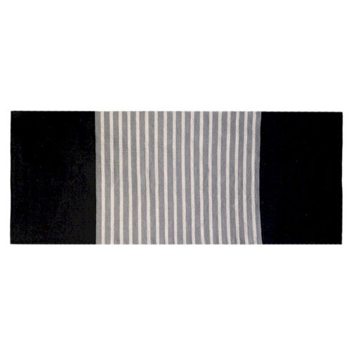 Indiai pamut szőnyeg - fekete-szürke, 70x170 cm