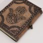 Bőrkötésű kézműves notesz - Hamsa - 17,5x12,5x3 cm