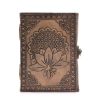 Bőrkötésű kézműves notesz - Lótusz Mandala - 17,5x12,5x3 cm
