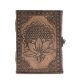 Bőrkötésű kézműves notesz - Lótusz Mandala - 17,5x12,5x3 cm