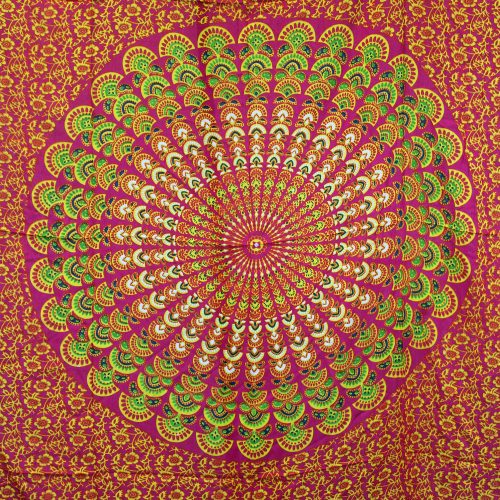 Bali Mandala szarong 140x100 cm - Ruby Lime