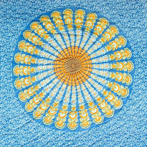 Bali Mandala szarong 140x100 cm - Teal Orange