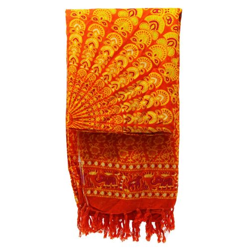 Bali Mandala szarong 140x100 cm - Lime Orange