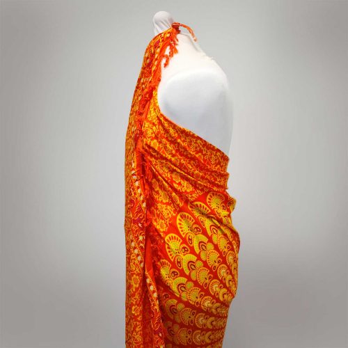 Bali Mandala szarong 140x100 cm - Lime Orange