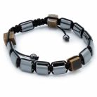 Mágneses Hematit Shamballa Karkötő tigrisszem kockákkal - Ancient Wisdom
