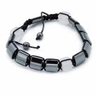 Mágneses Hematit Shamballa Karkötő rózsakvarc kockákkal - Ancient Wisdom
