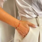 Nepáli kézműves ásvány karkötő - Korál Gyöngy