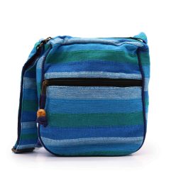   Nepáli etno crossbody válltáska - pamut, állítható vállpántos - 25x26x7 cm