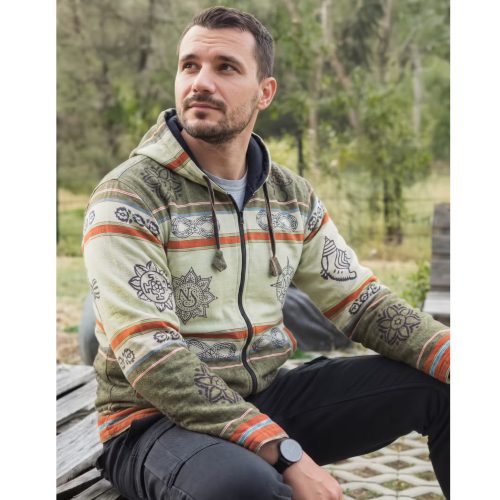Himalayan Soul kapucnis dzseki - XL - Mantra Green - Nomad Sari