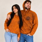 Burnt Orange kőmosott kapucnis felső - L - Nomad Sari